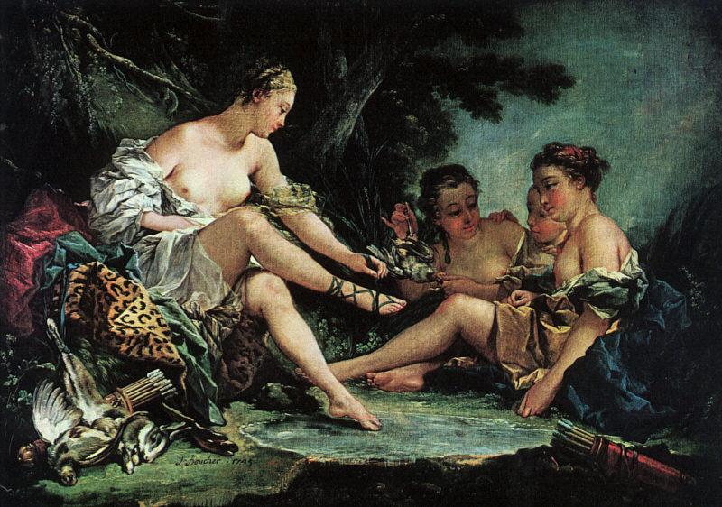 Francois Boucher Diana's Return from the Hunt